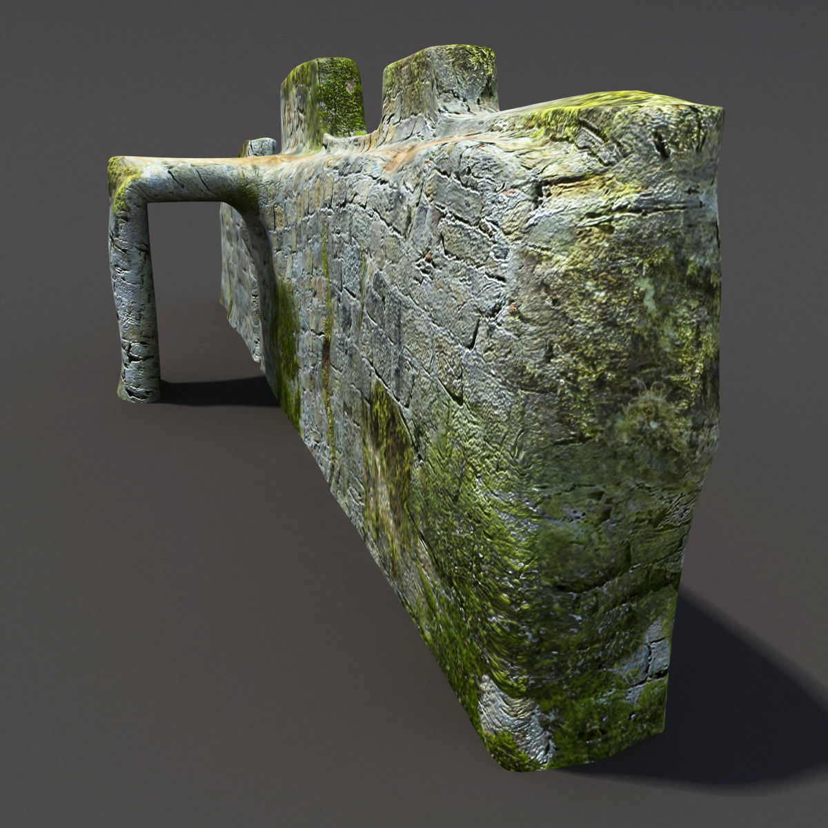 English Castle Ruin 2 Low-poly 3D model_3