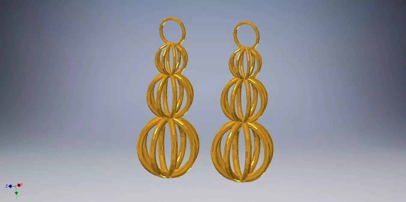 Sphere Cage Earrings Free 3D print model_0