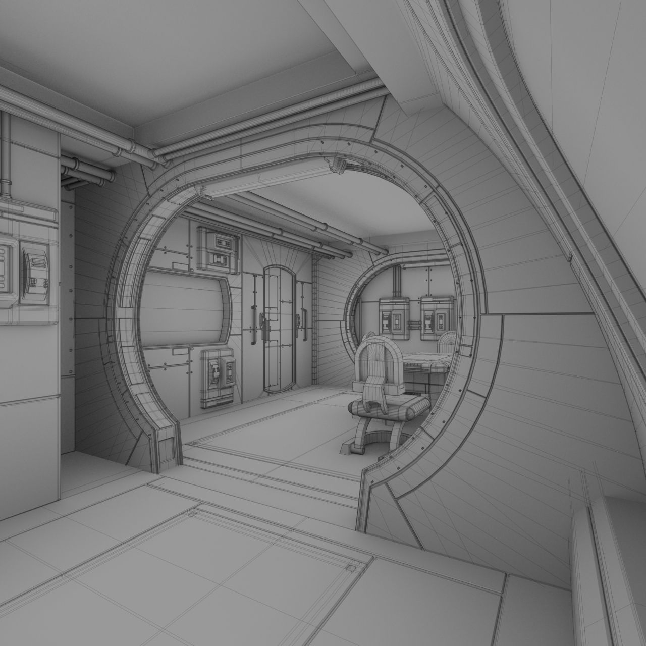 Spaceship Interior C HD 3D model_11