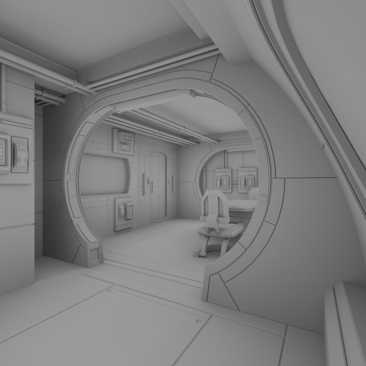 Spaceship Interior C HD 3D model_10