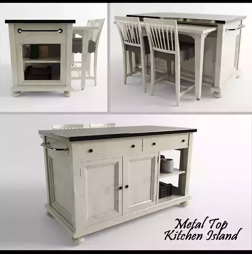 Metal Top Kitchen Island