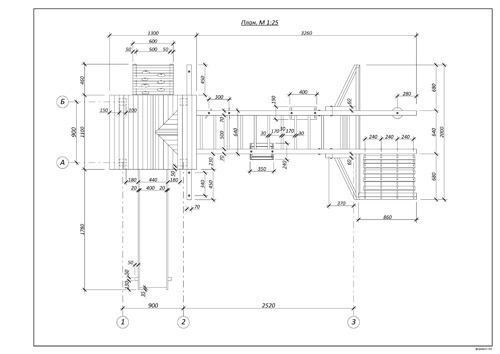Playground wooden set 3D model_7