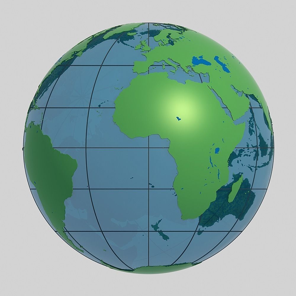 Globe 02 3D model_6
