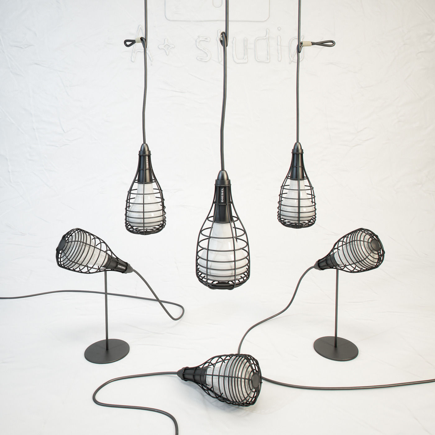 DIESEL Cage Mic light by Foscarini Free 3D model_1
