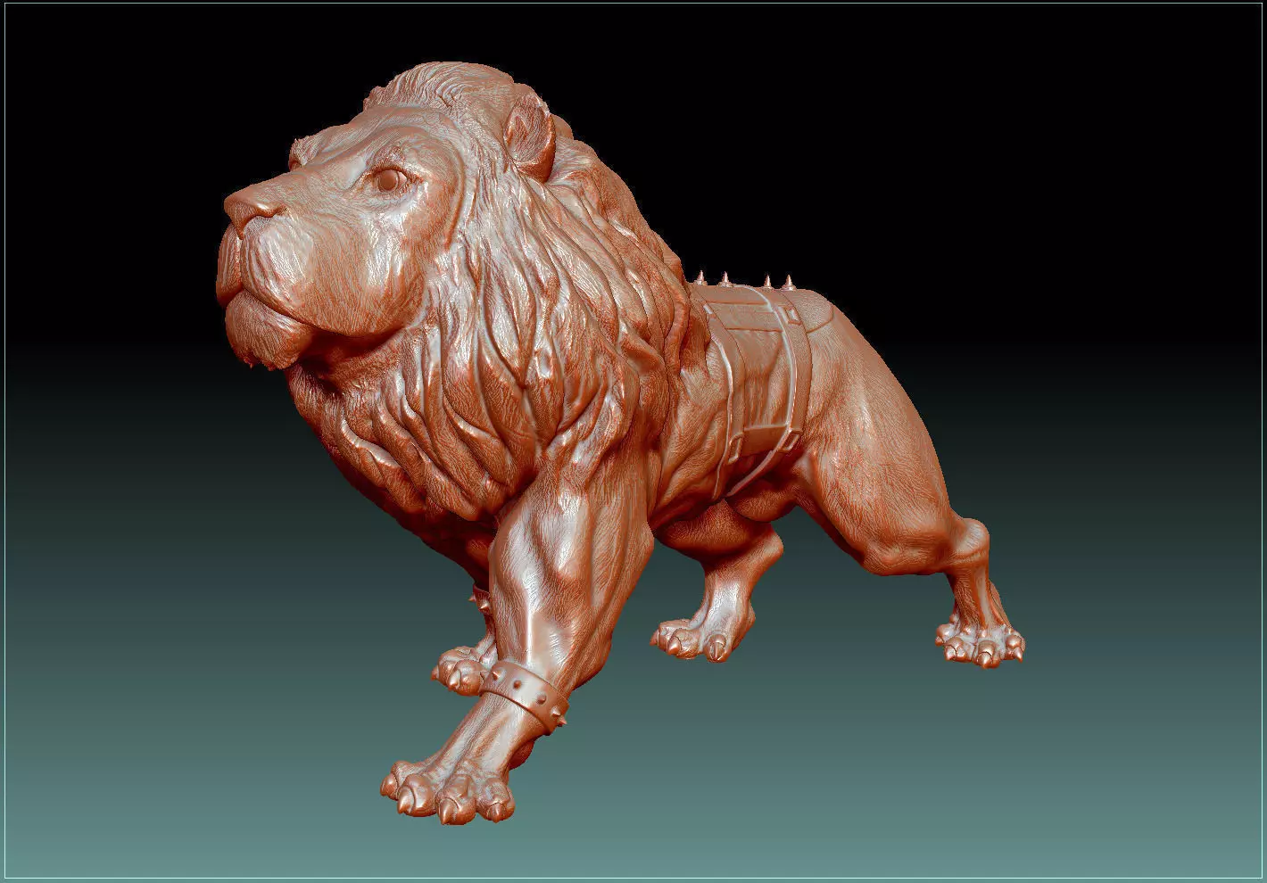 Lion STL sculpture of 3D print model