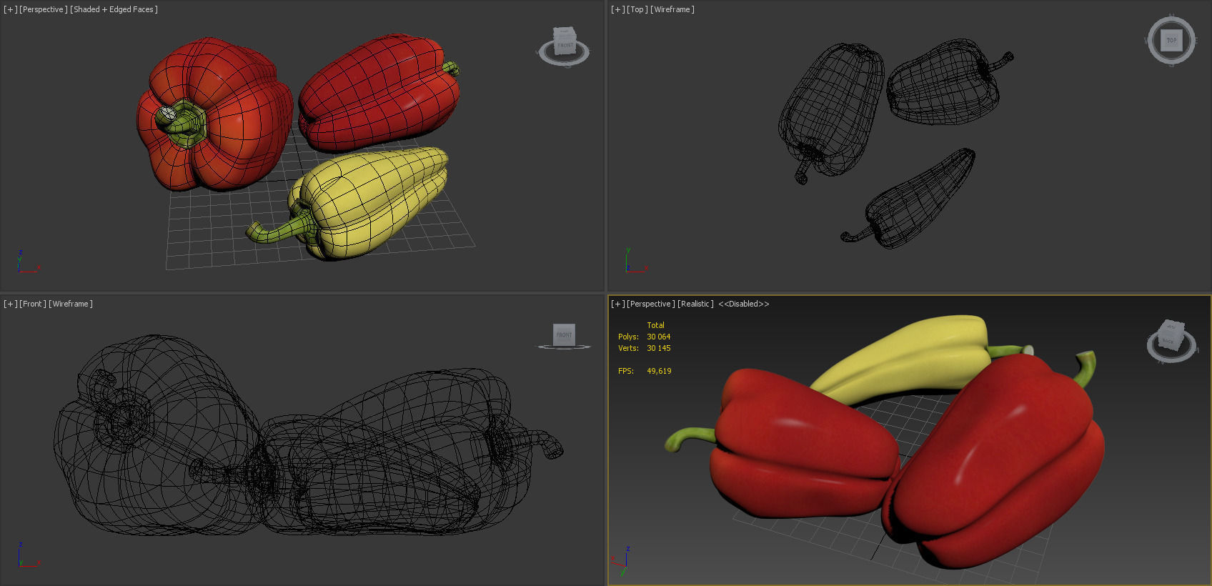 Pepper three peppers 3D model_6