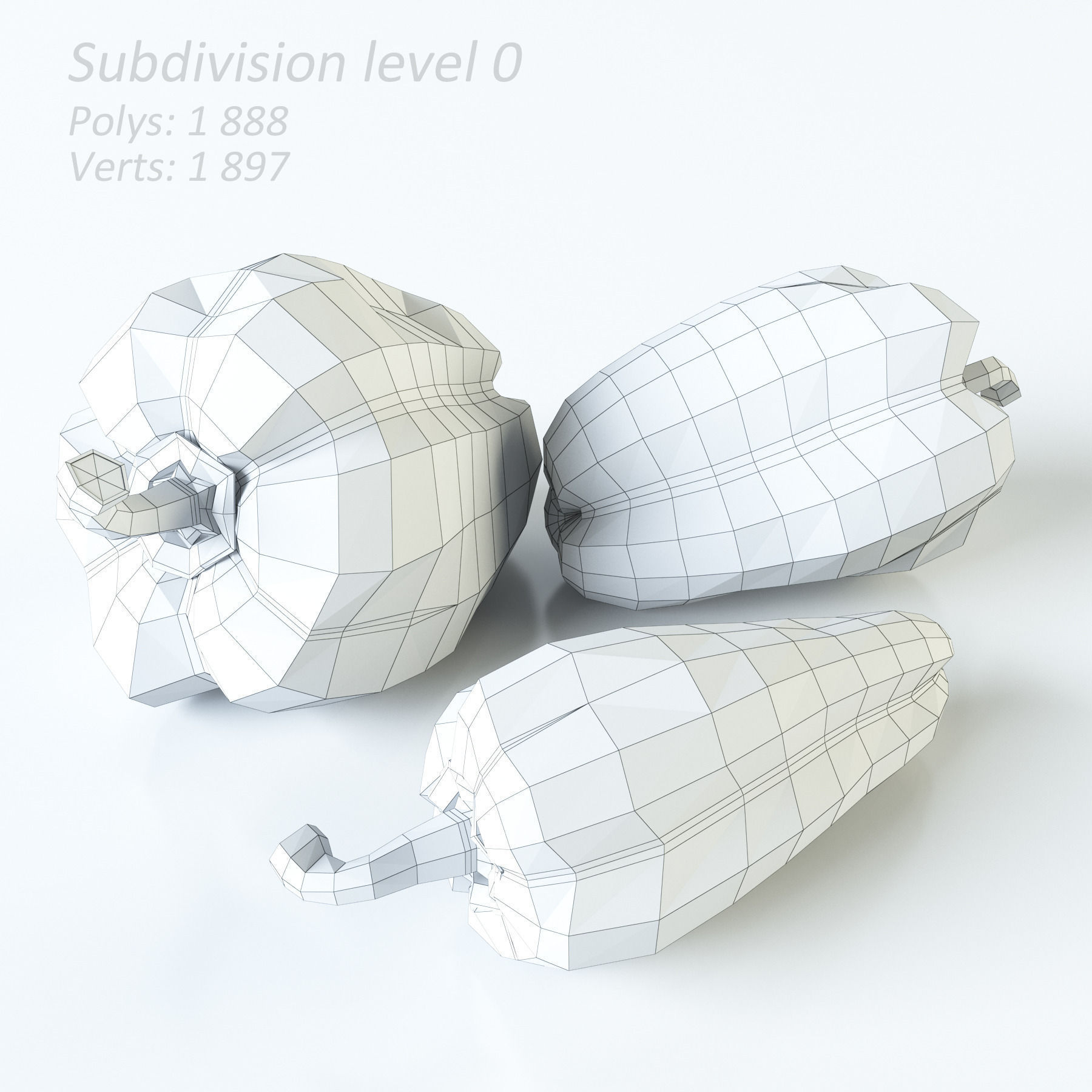 Pepper three peppers 3D model_1