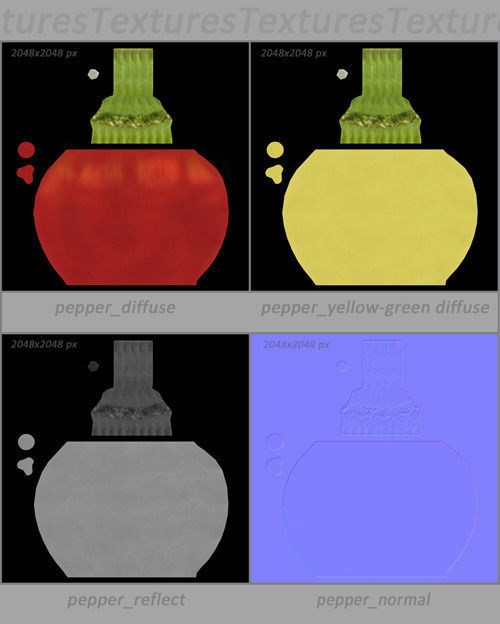 Pepper three peppers 3D model_9