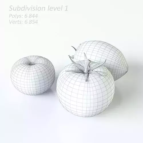 Tomatoes three 3D model 7