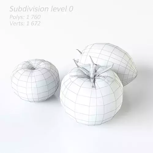 Tomatoes three 3D model 6
