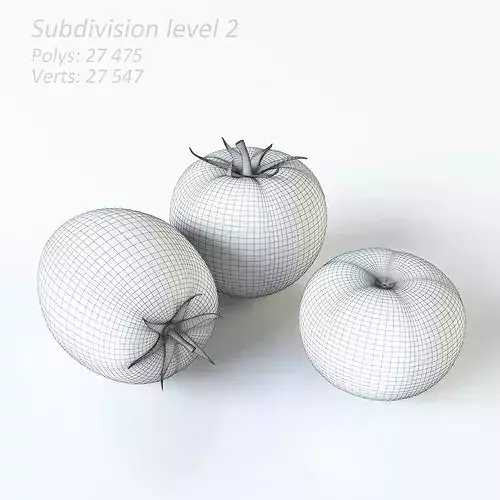 Tomatoes three 3D model 4