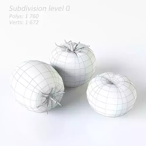 Tomatoes three 3D model 2