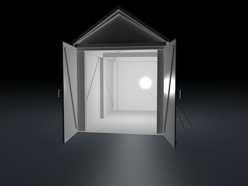 A simple and low polyed Wooden Shed Low-poly 3D model_3
