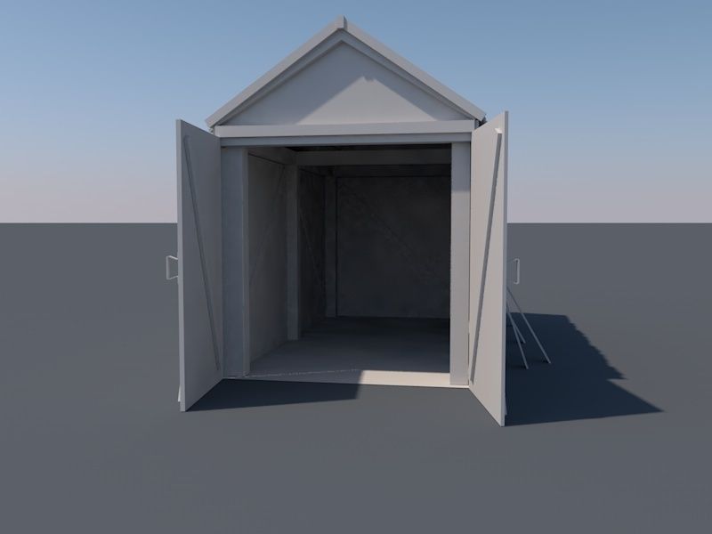 A simple and low polyed Wooden Shed Low-poly 3D model_2