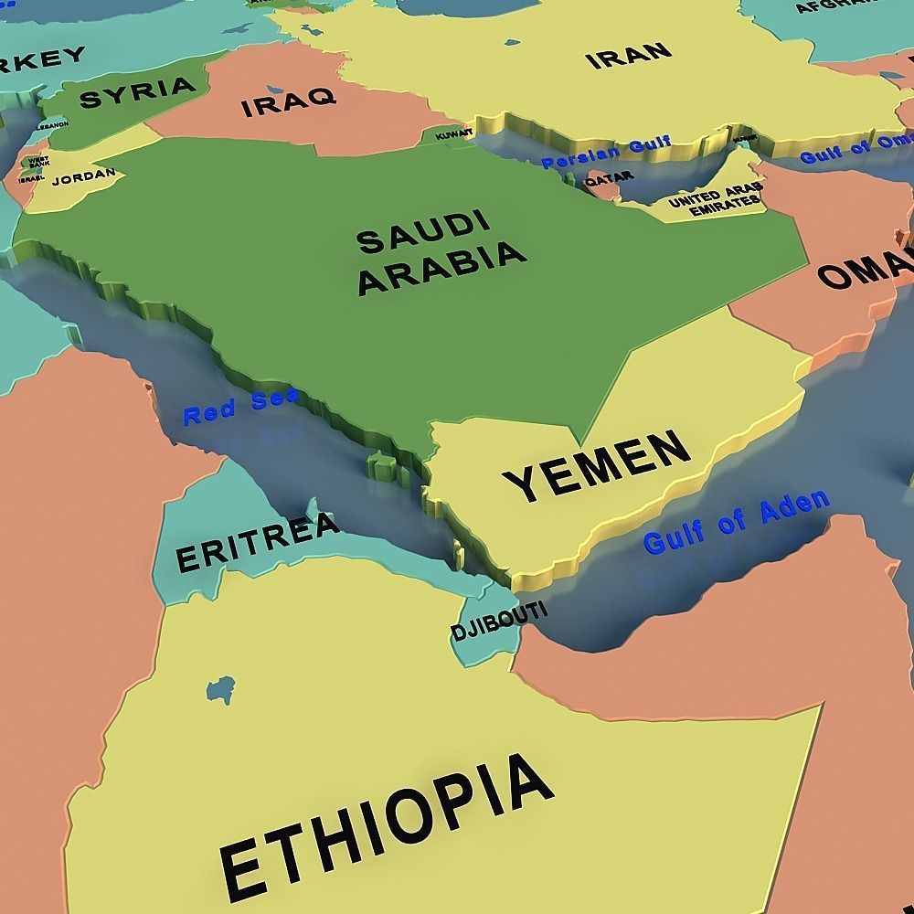 world map 02 3D model_7