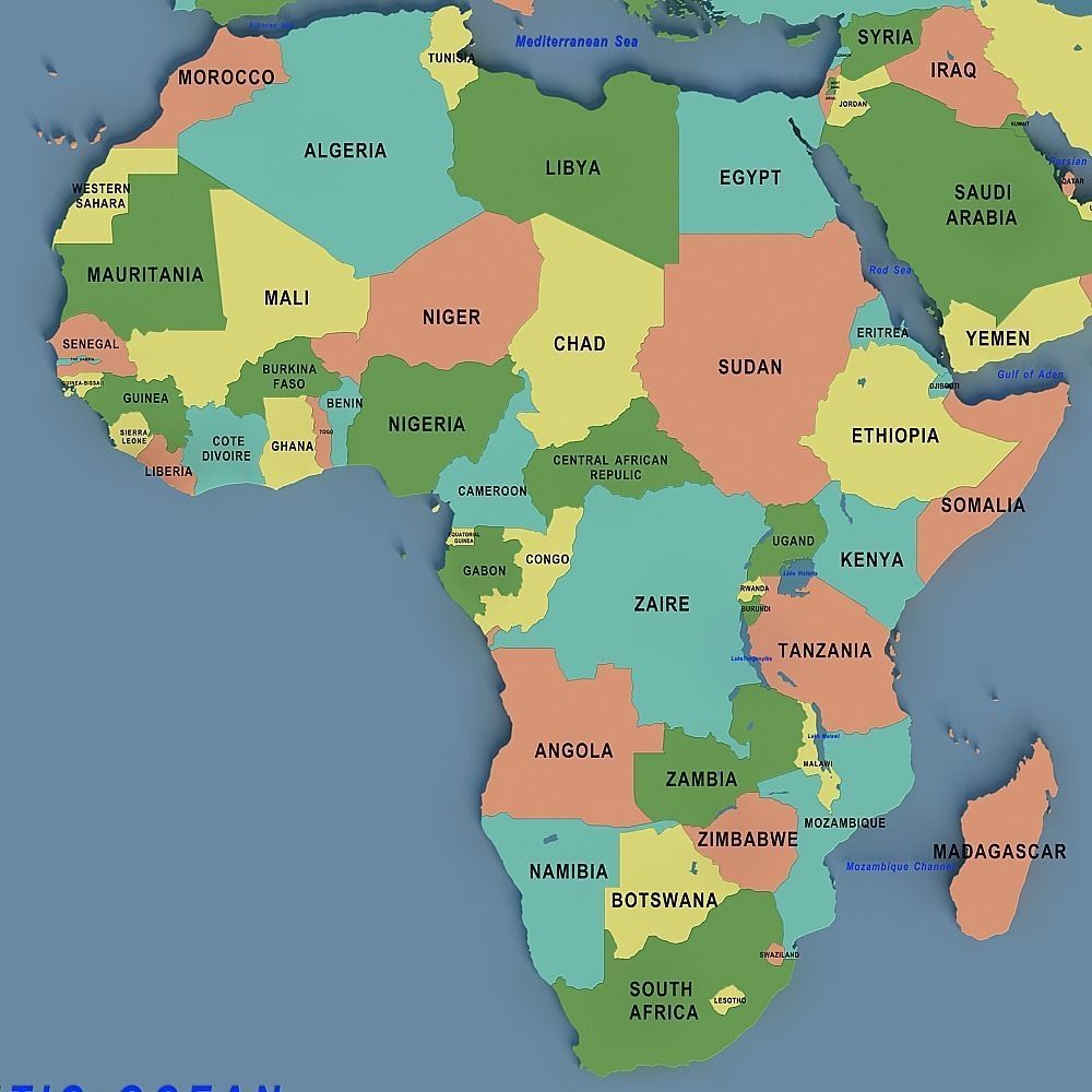 world map 02 3D model_4