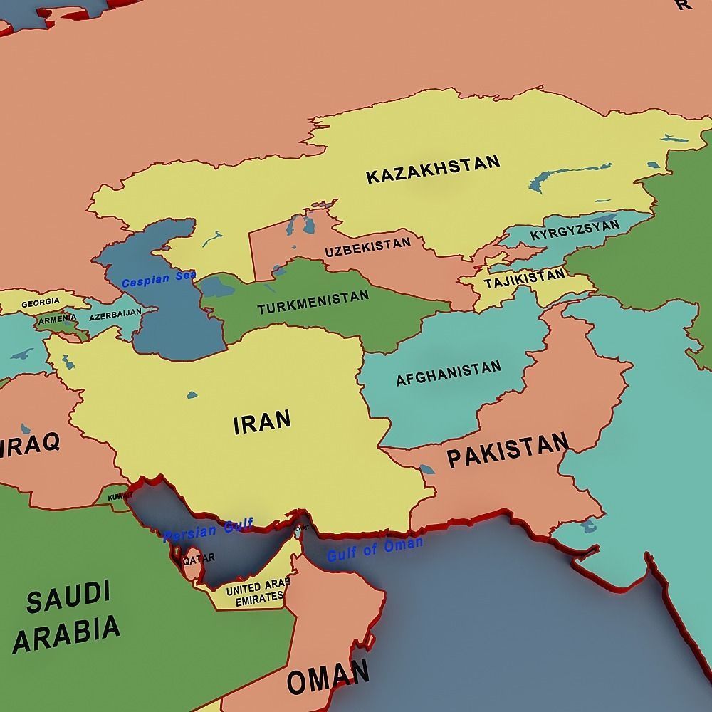 world map 02 3D model_9