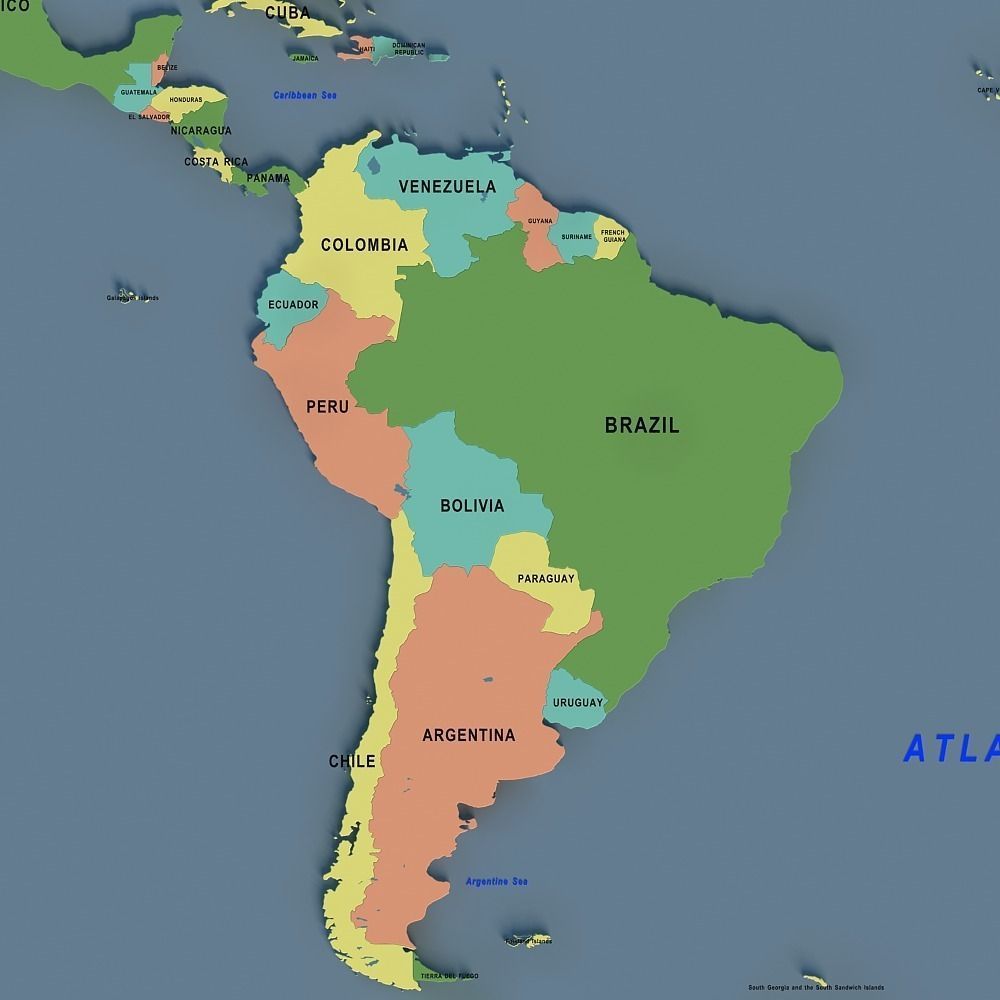 world map 02 3D model_2