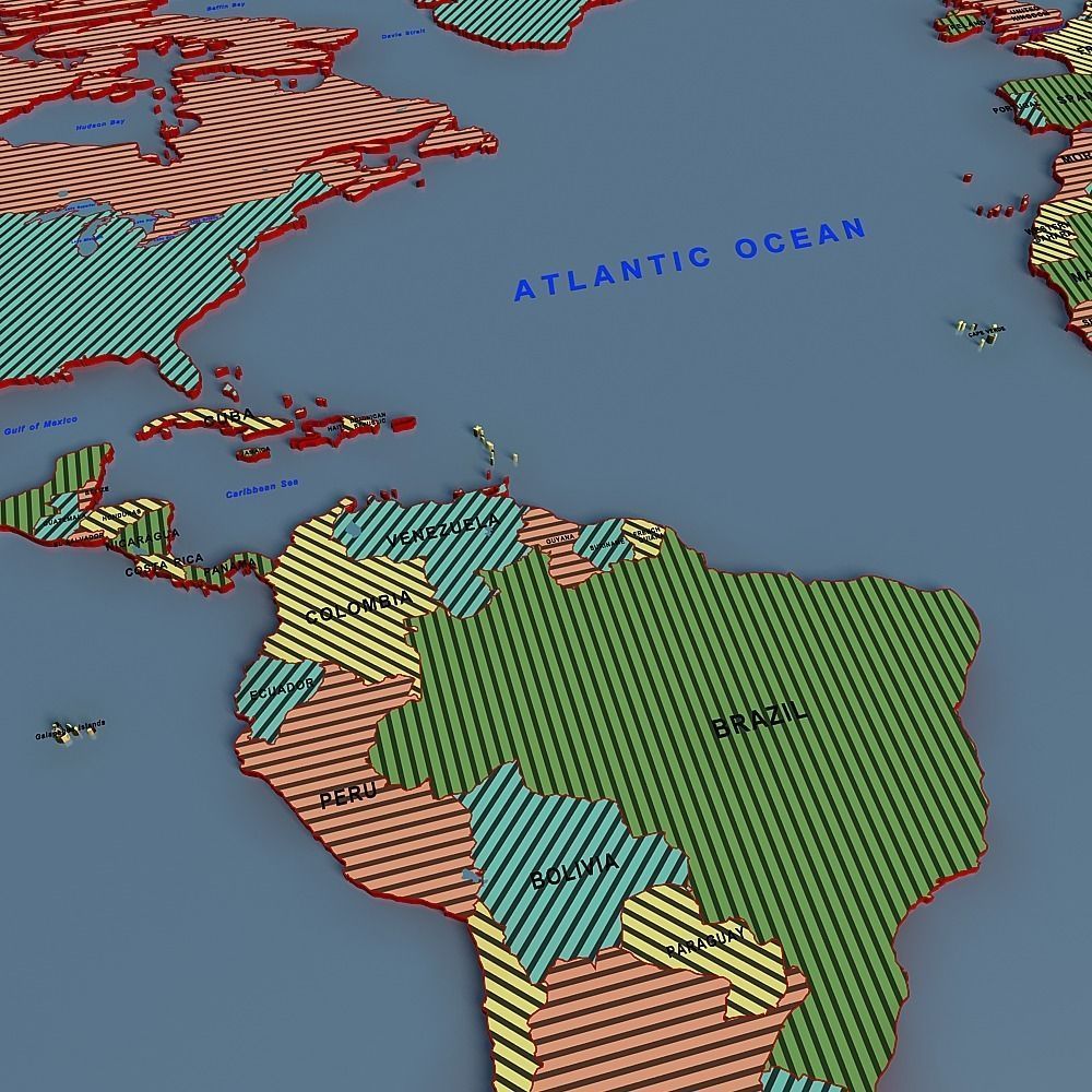 world map 02 3D model_11