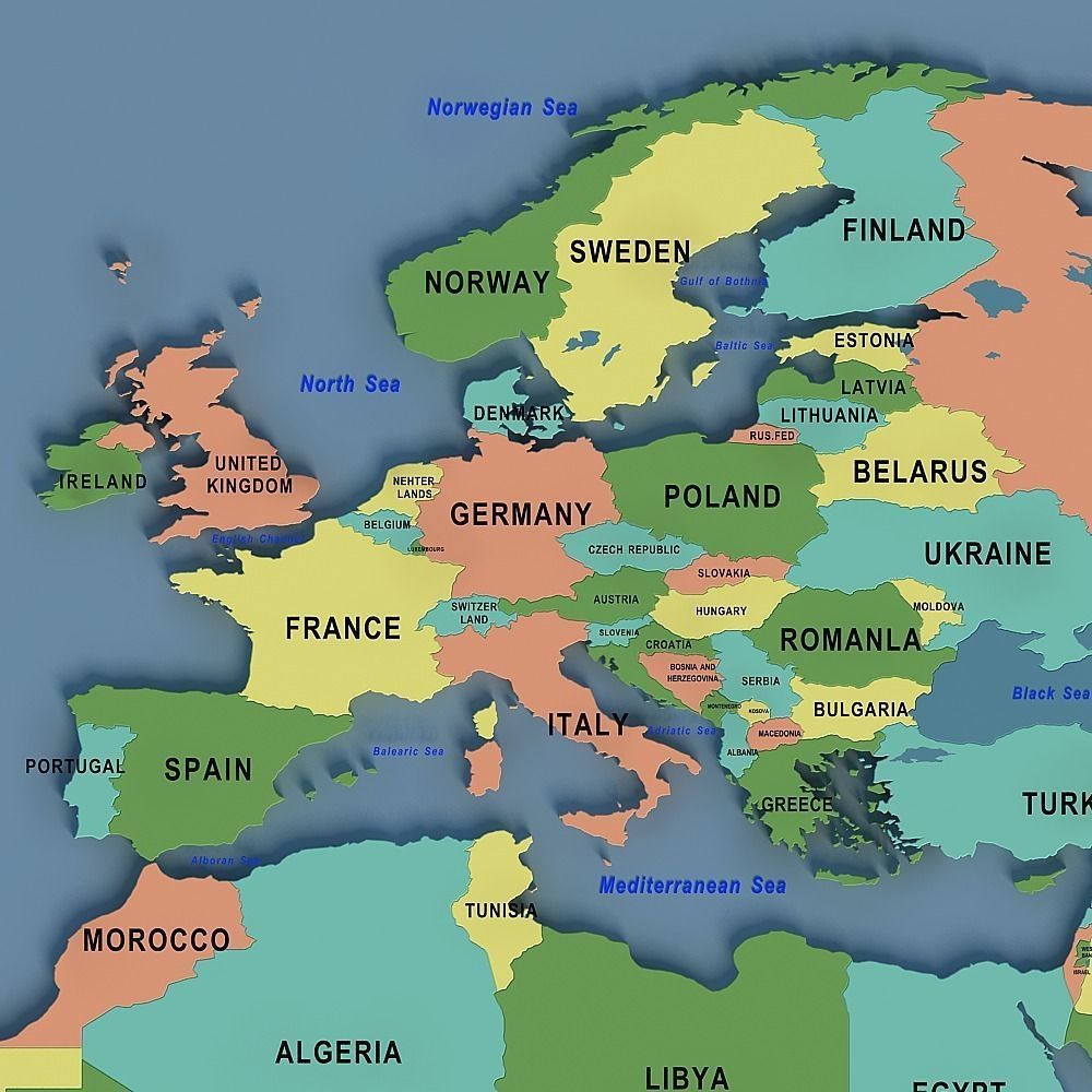 world map 02 3D model_3