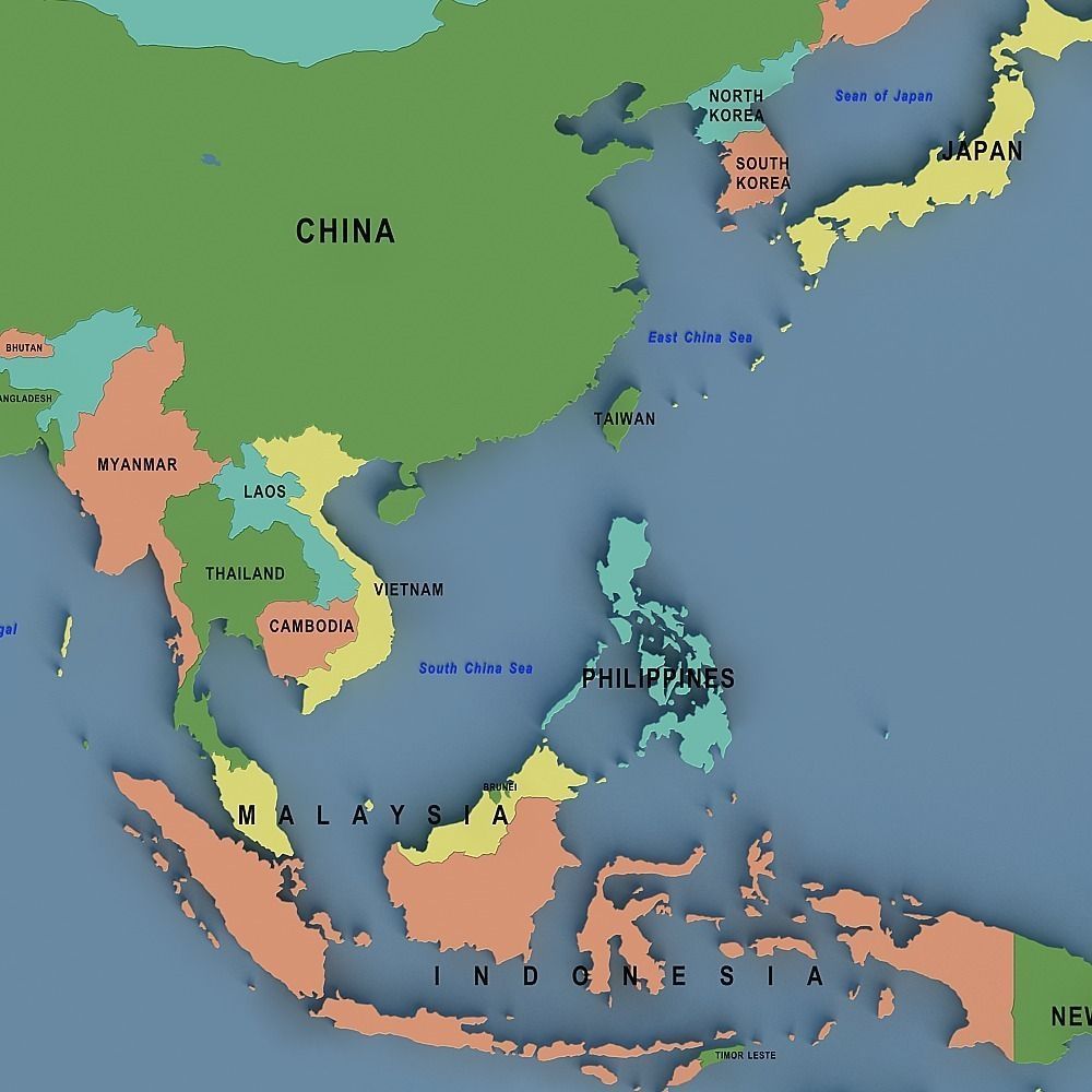 world map 02 3D model_6