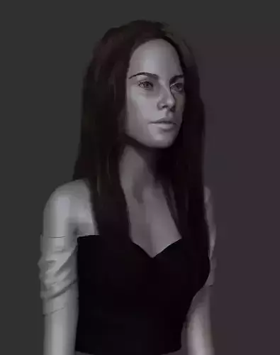 Girl K woman with long hair