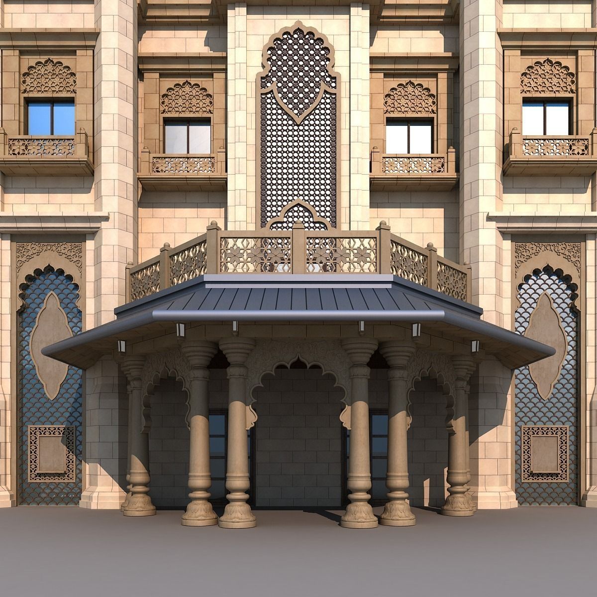 Indian temple 3D model_4
