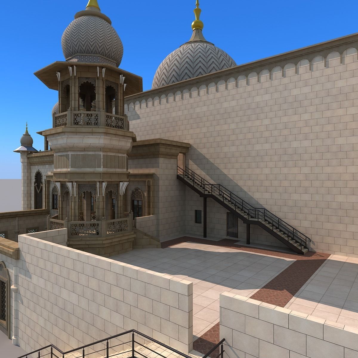 Indian temple 3D model_7