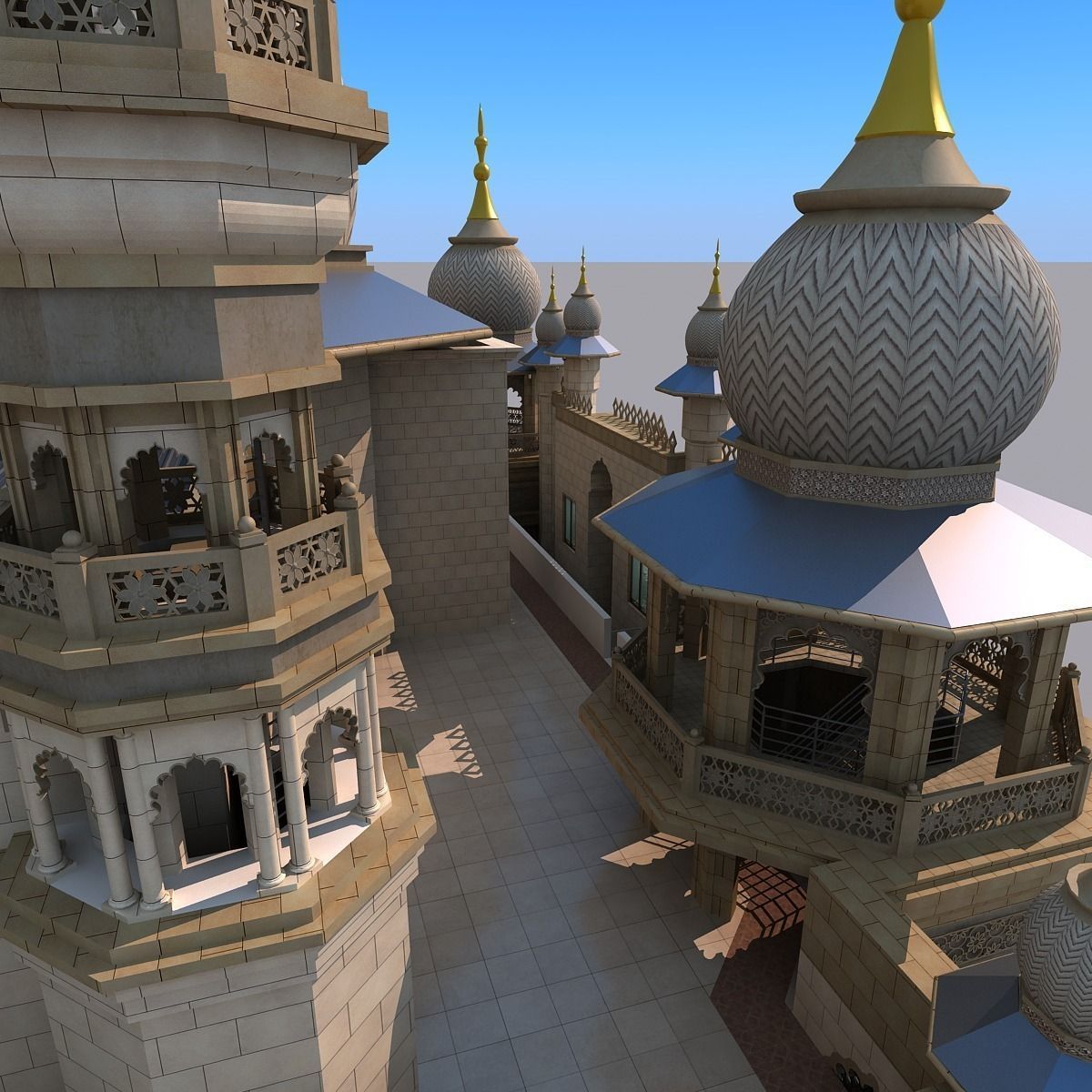 Indian temple 3D model_8