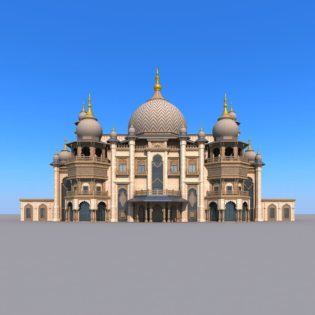 Indian temple 3D model_0