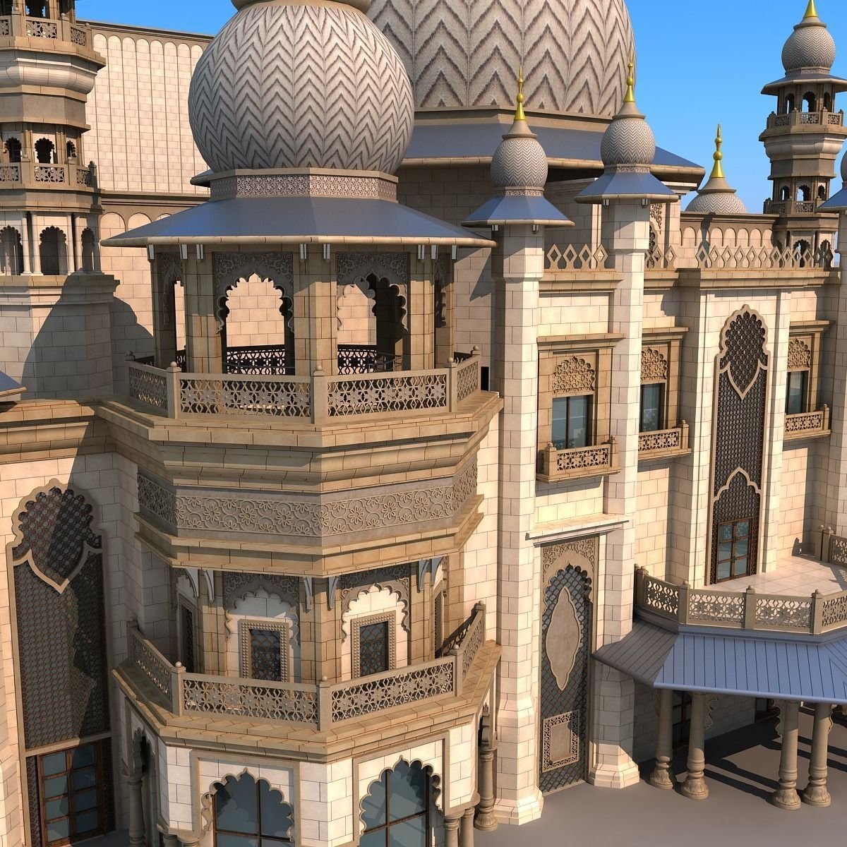 Indian temple 3D model_5