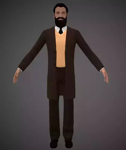 Old man Low-poly 3D model