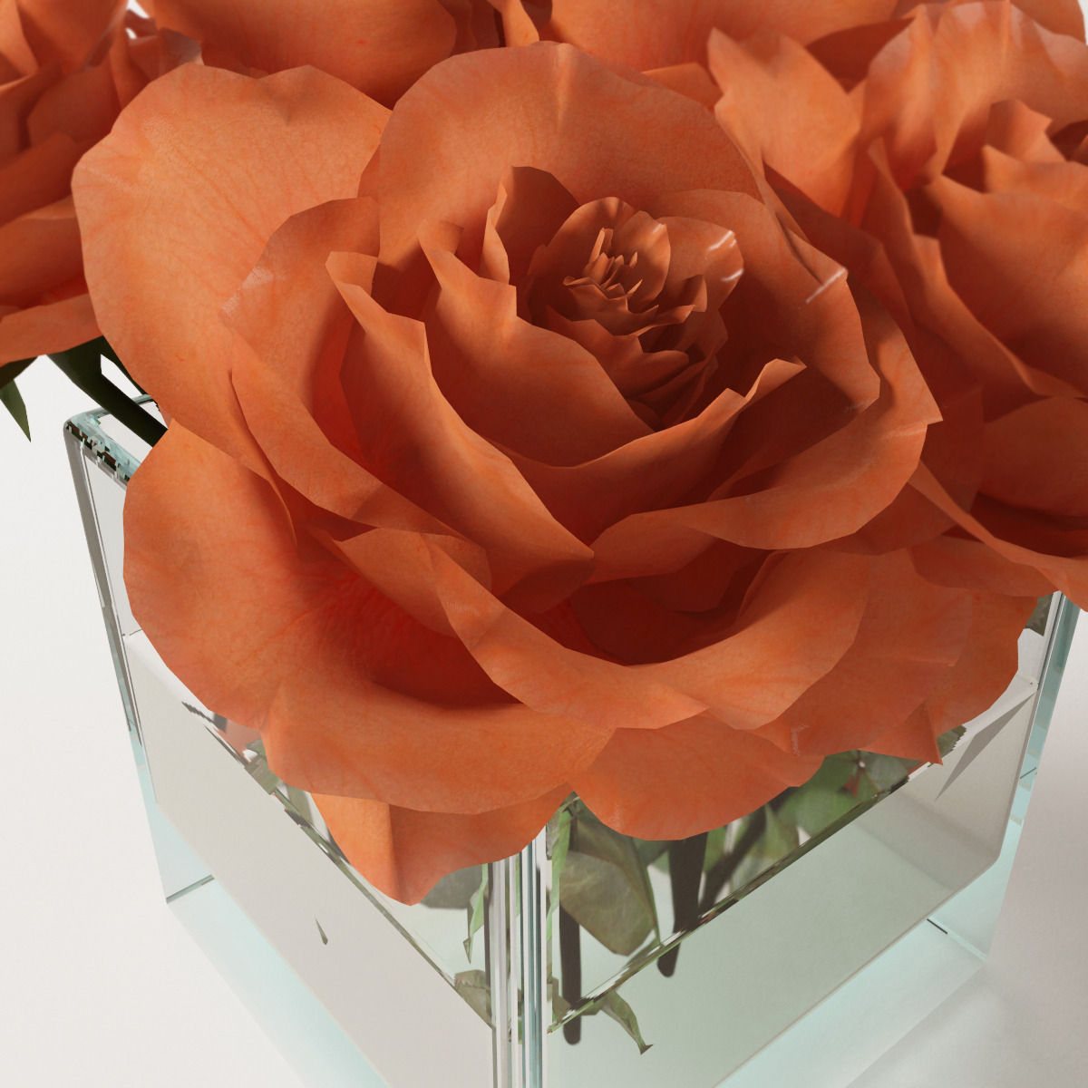 Rose orange 3D model_5
