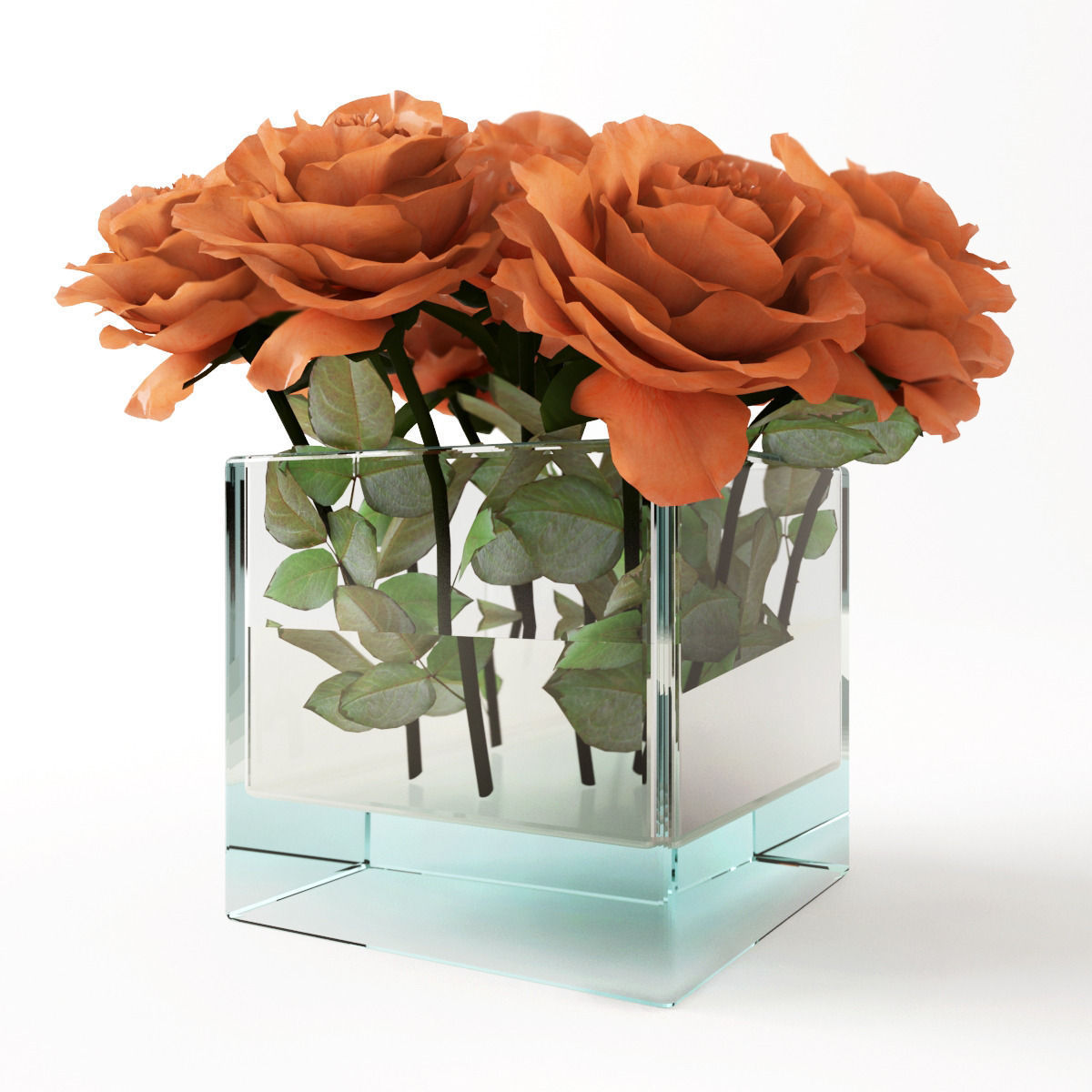 Rose orange 3D model_1