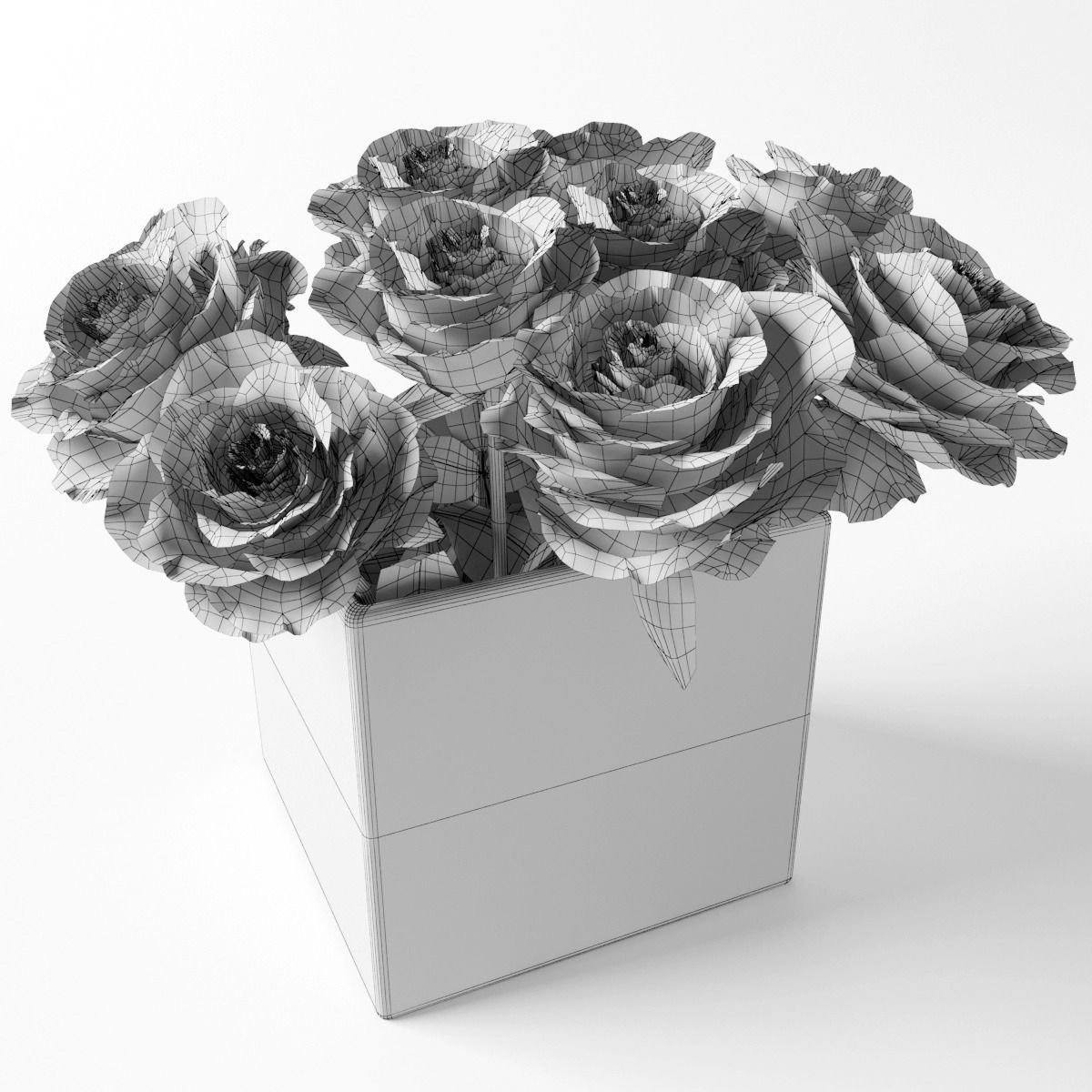 Rose orange 3D model_8