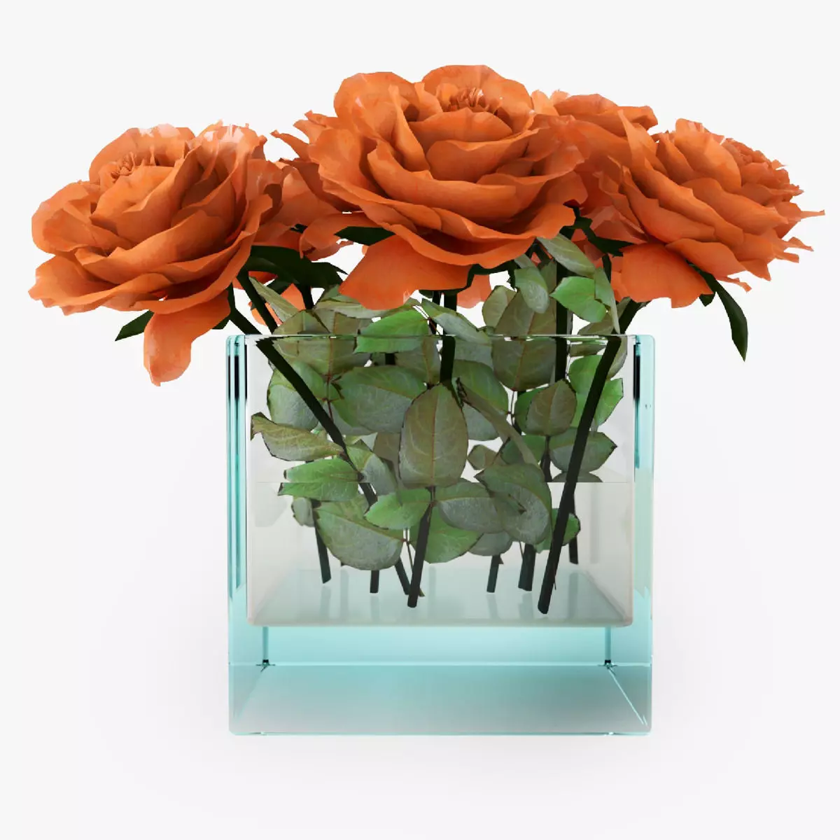 Rose orange 3D model_0