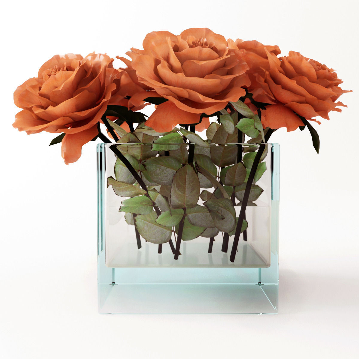 Rose orange 3D model_2