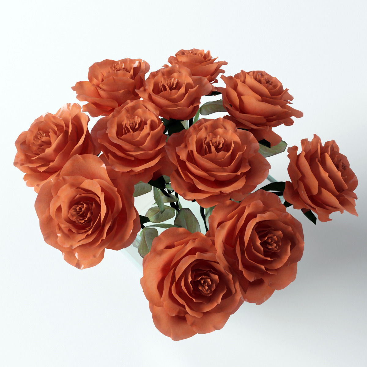 Rose orange 3D model_3