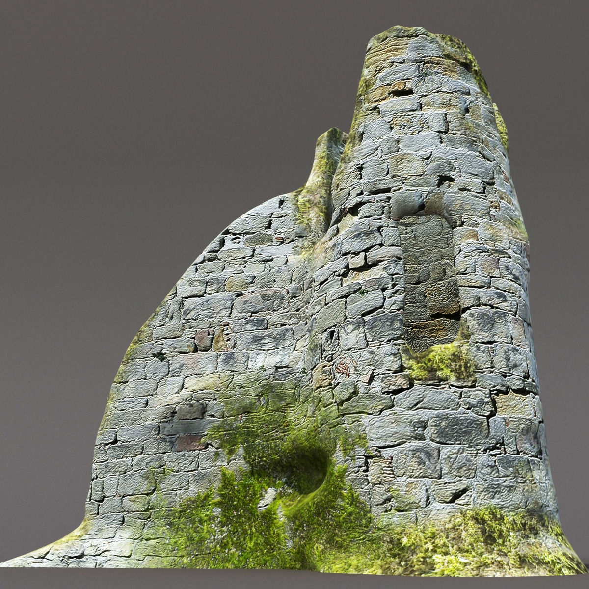 English Castle Ruin 3 Low-poly 3D model_5