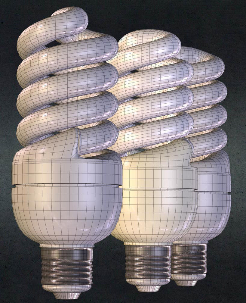 Energy-saving lamp Free 3D model_11