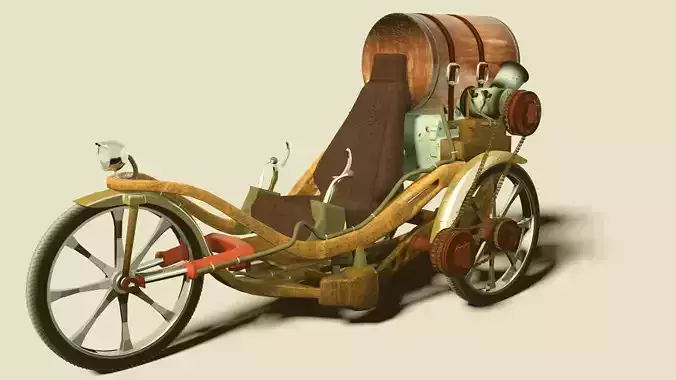 Tricycle steam powered bicycle 3D model