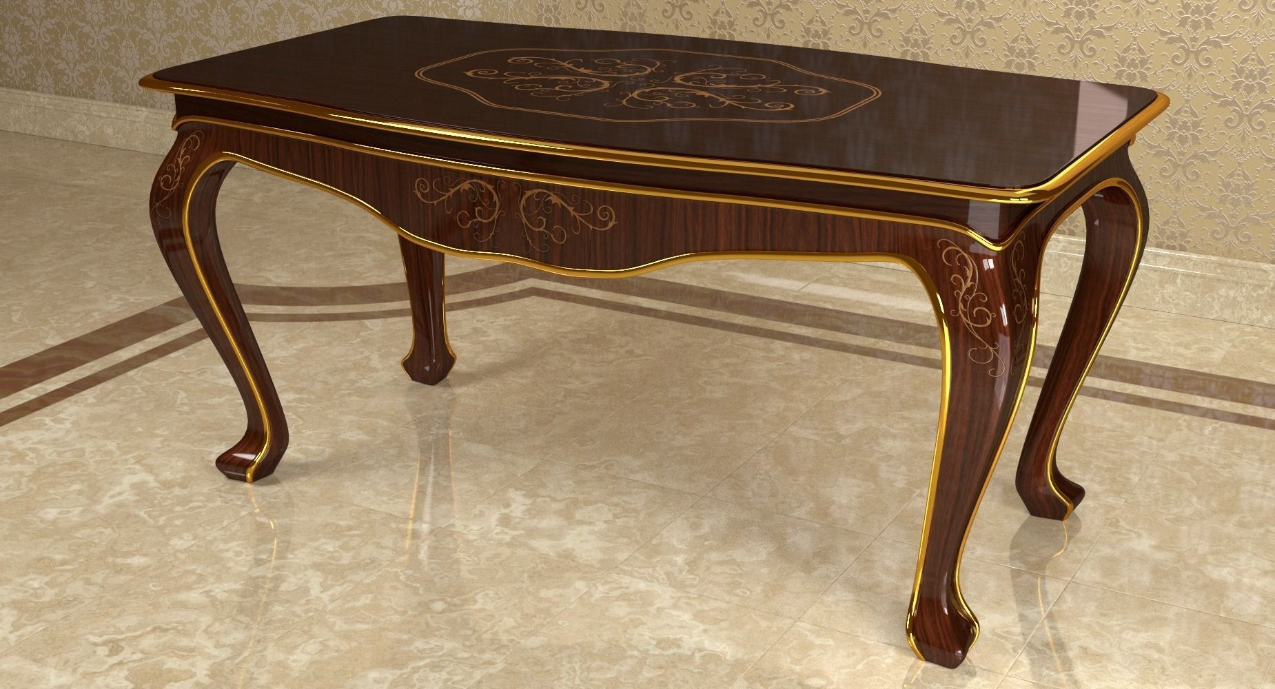 Classic Table 0001 Free 3D model_1