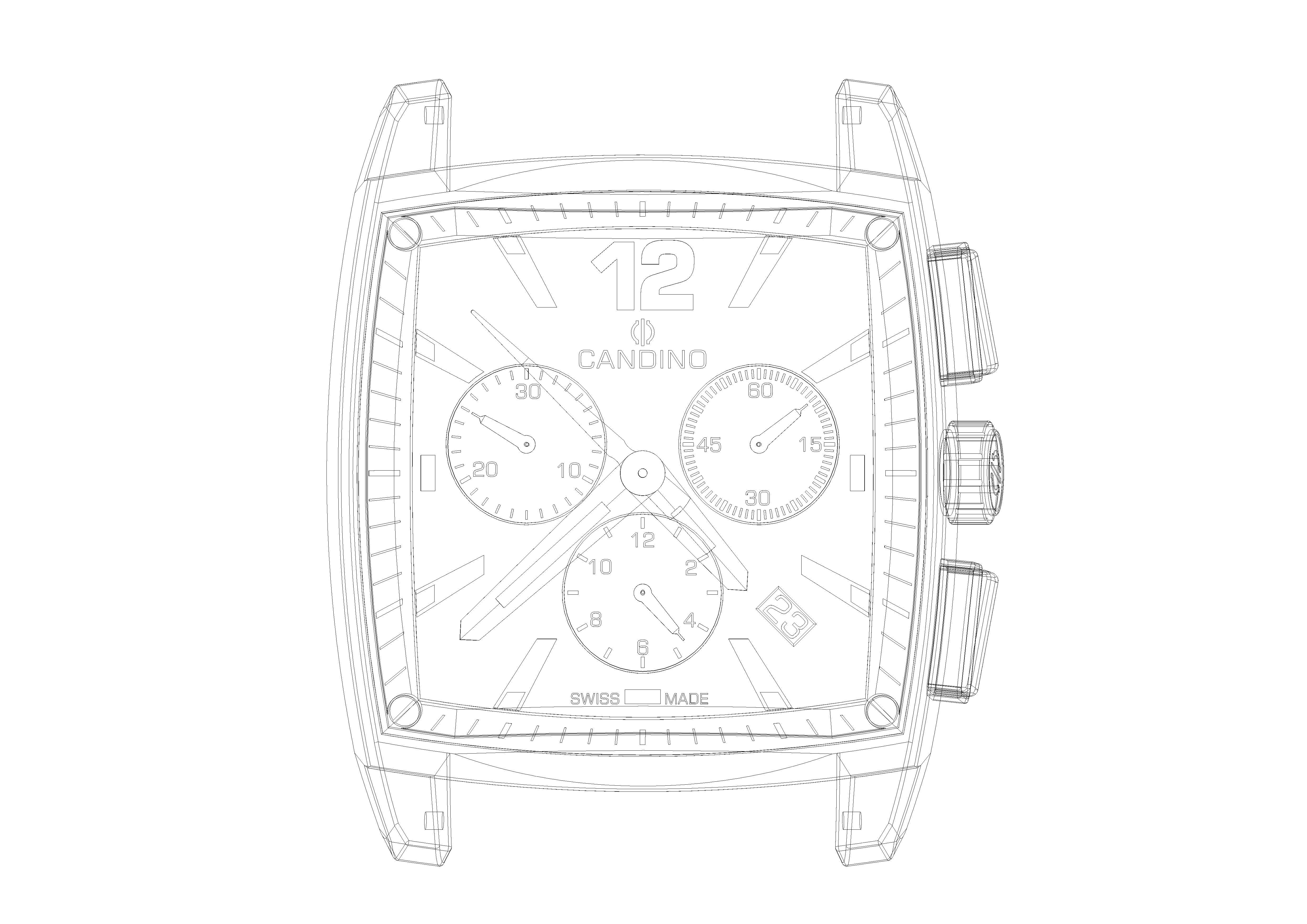 Watches chronograph watch 3D model_2