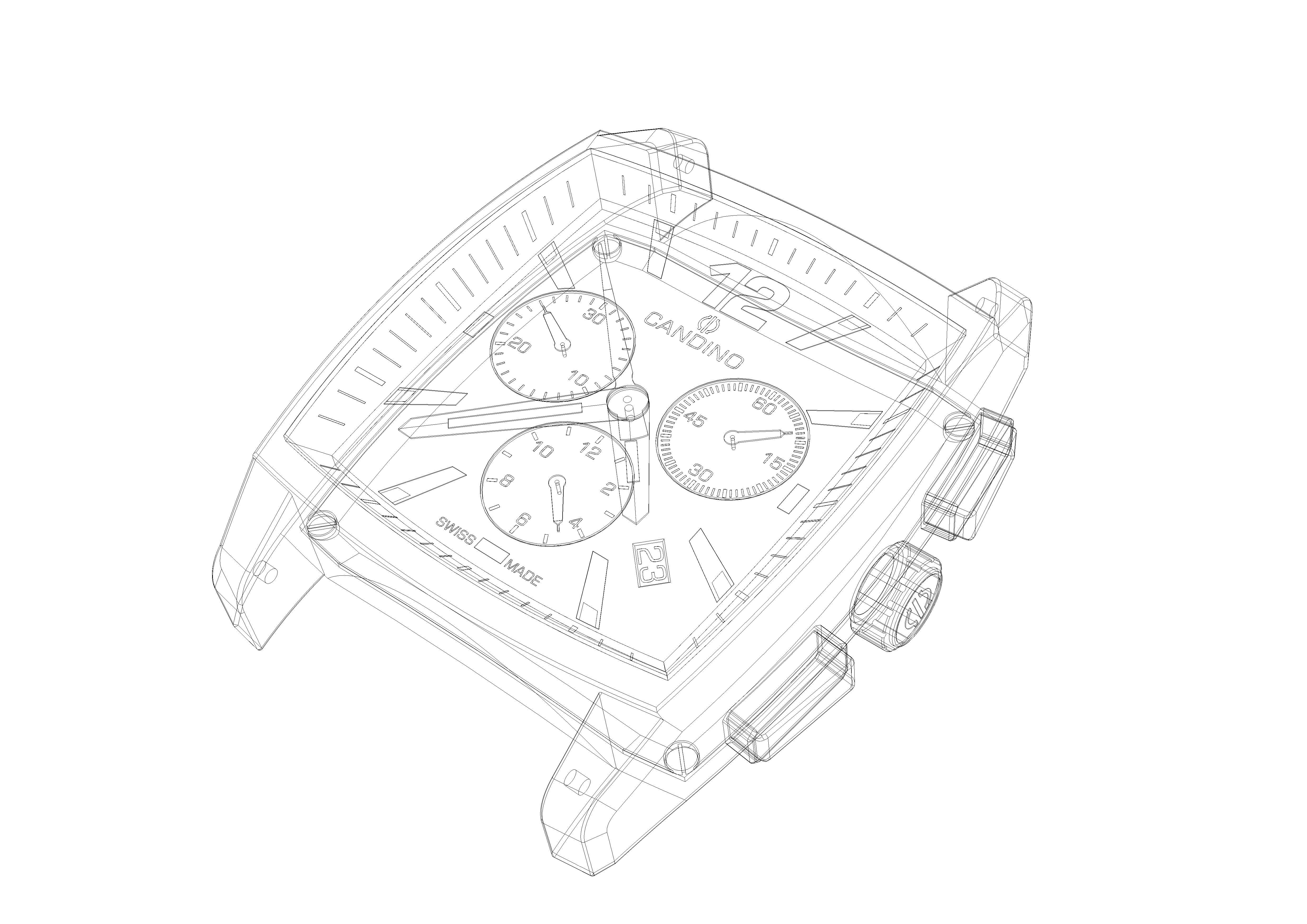 Watches chronograph watch 3D model_3