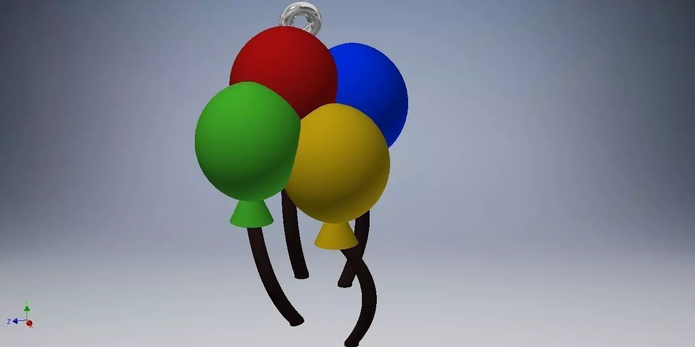 Balloon Earrings Free 3D print model_0