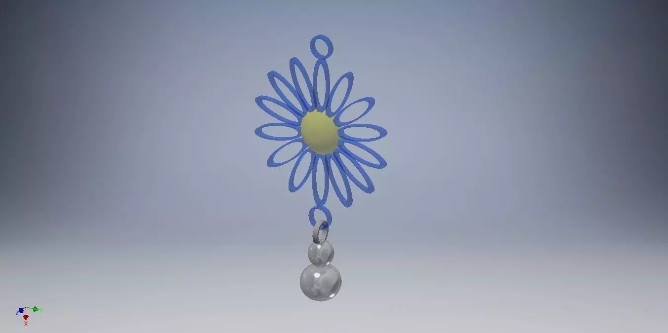 Flower Drop Earrings Free 3D print model_0
