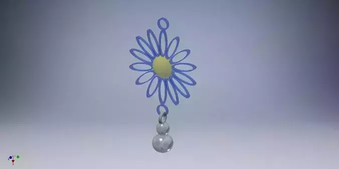 Flower Drop Earrings Free 3D print model