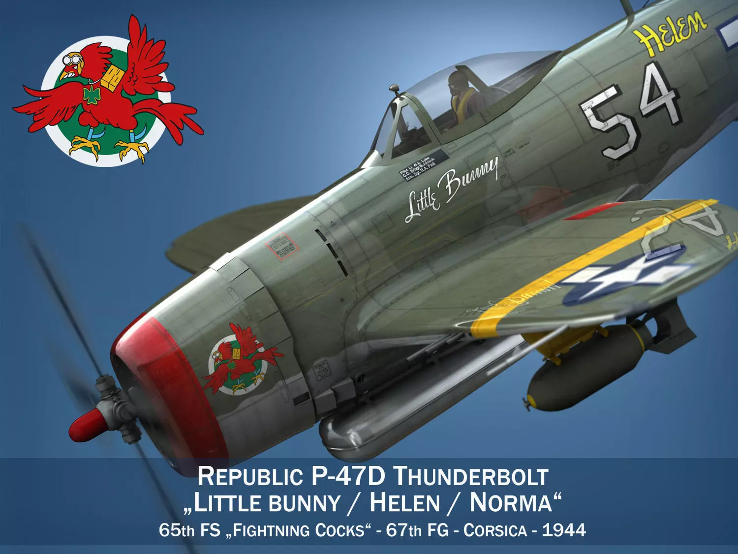Republic P-47D Thunderbolt - Little Bunny 3D model