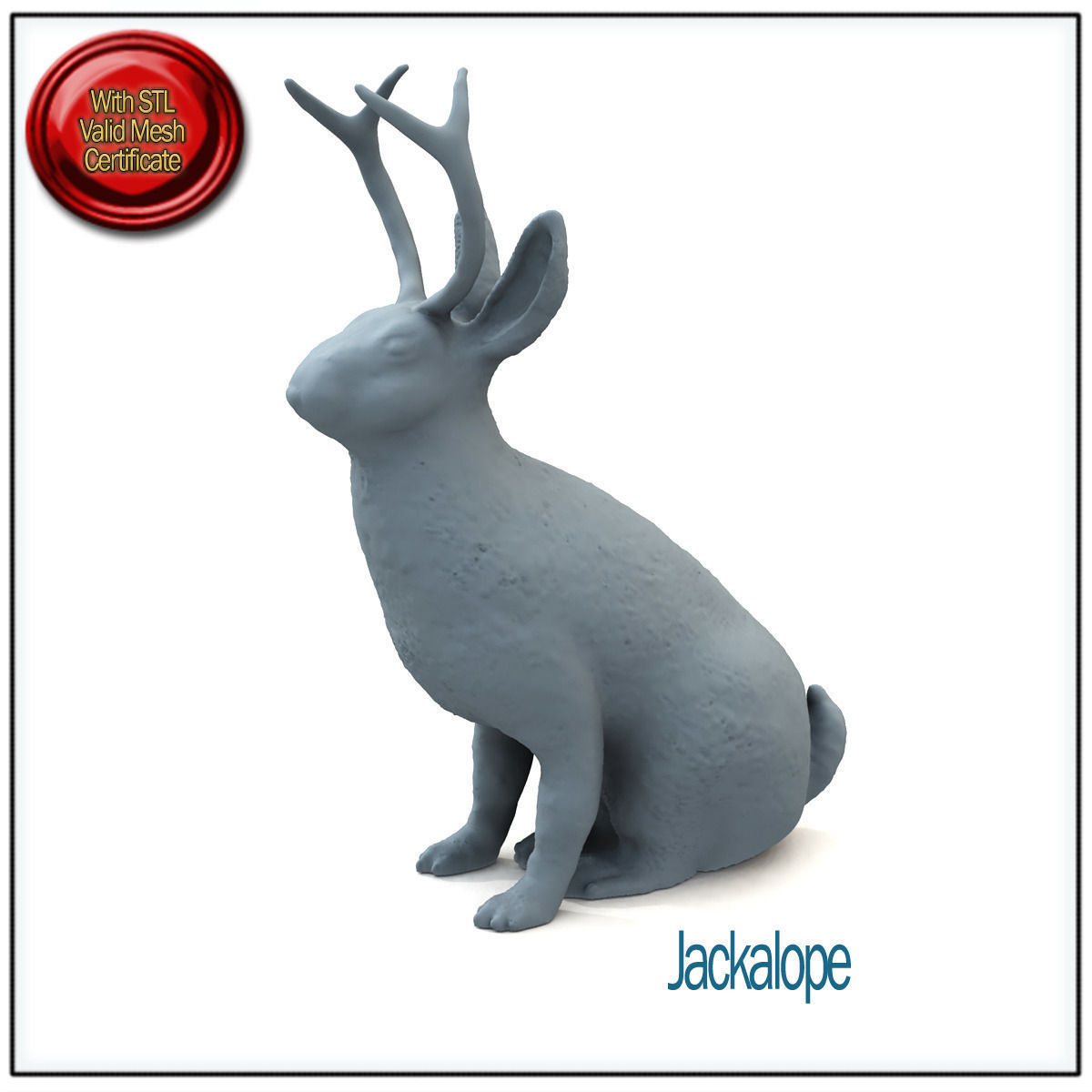 Jackalope Cryptozoology STL Printable 3D print model_1