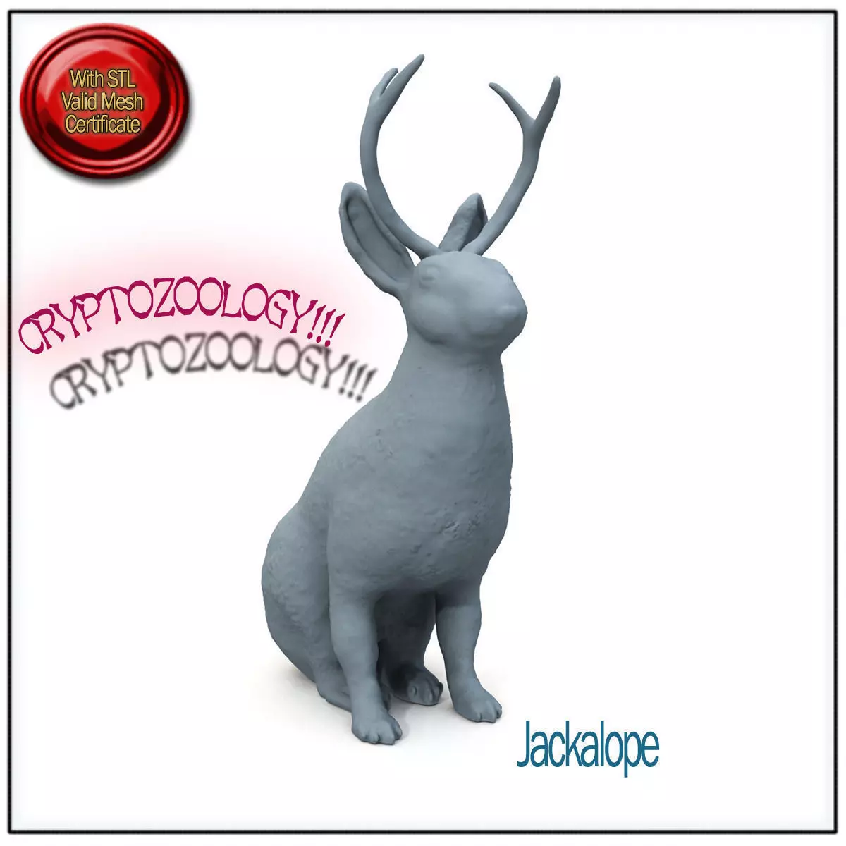 Jackalope Cryptozoology STL Printable 3D print model_0